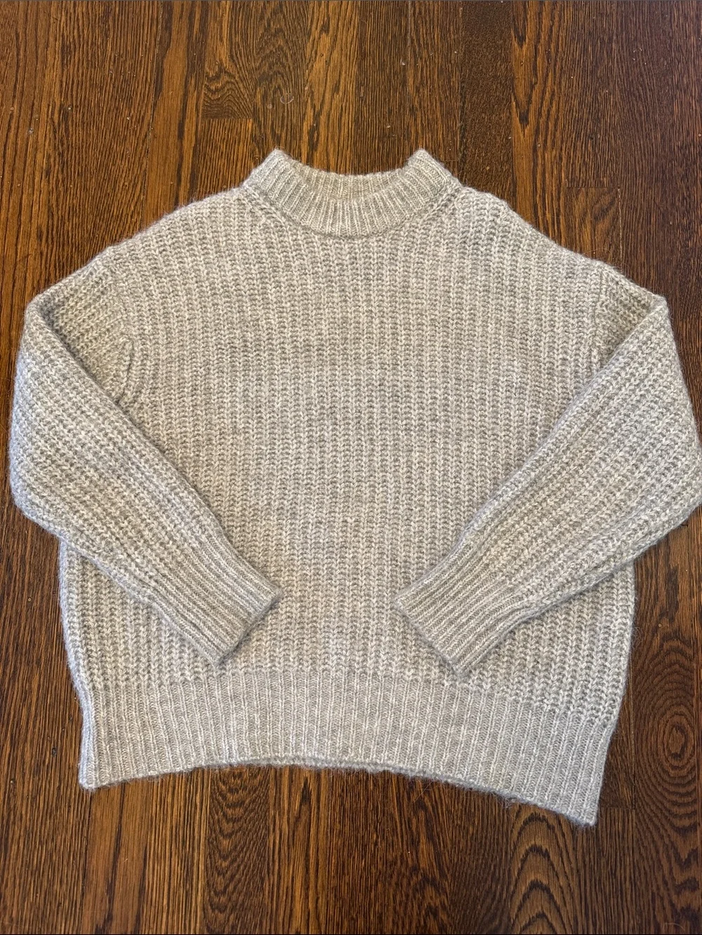 Zara Heather Gray Chunky Knit Sweater